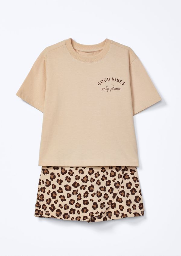 Conjunto Curto Infantil Menina - Bege 008