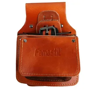 Cinto de Carpinteiro de Couro Bolsa Dupla para Organização de Ferramentas em Obras Residenciais Famastil Cinto de Carpinteiro de Couro Bolsa Dupla para Transporte de Ferramentas em Manutenção Famastil