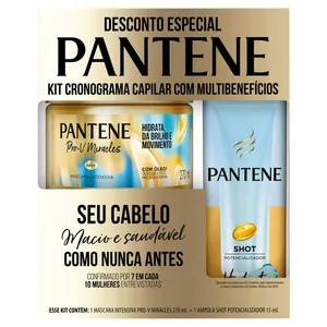 Máscara Intensiva Pantene Pro-V Miracles Hidrata 270ml + Shot Potencializador Pantene 15ml Creme de Tratamento Pantene 270ml Hidrata??o+Ampola 15ml