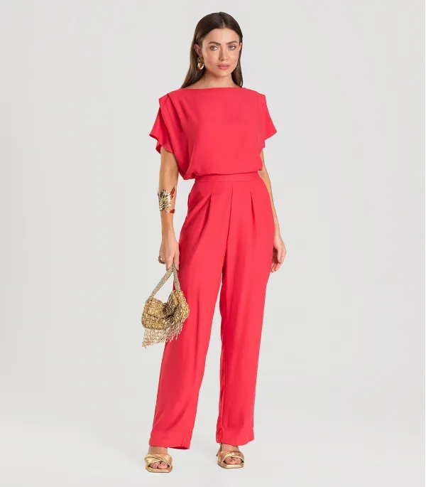 Calça Feminina Pantalona Dianna Vermelho G