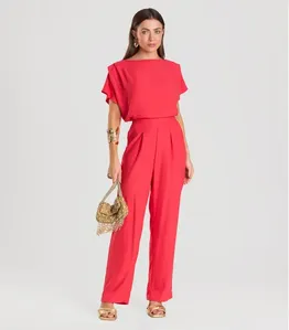 Calça Feminina Pantalona Dianna Vermelho PP