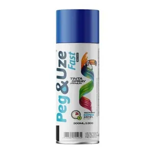 Spray de Pintura Uso Geral Peg & Uze para Plástico Azul Médio Chesiquímica Spray de Pintura Peg & Uze Uso Geral Azul Médio para Plástico Chesiquímica
