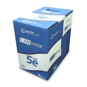 Cabo de Rede U-UTP Cat.5e Interno Externo 24AWGx4P 305M CMX Preto para Ethernet MPT Condutores Cabo de Rede U-UTP Cat.5e Interno Externo 24AWGx4P 305M CMX Preto MPT Condutores