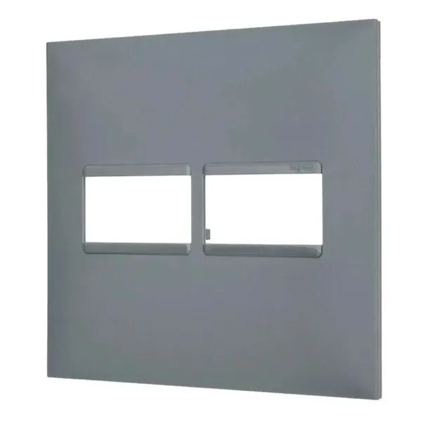 Placa 4x4 Com 1+1 Posto Legrand Pial Plus+ Cinza 618511CZ (MP)