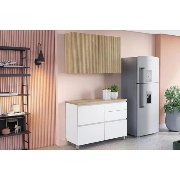 Cozinha Modulada Nesher Rainha Nesher 2 Peças CZ430 Branca/Nature