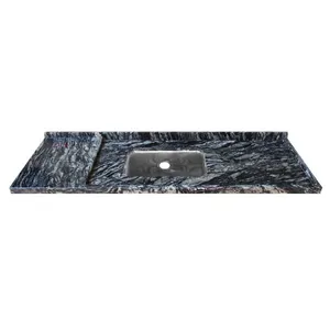 Pia de Granito 1,50m Preto Indiano com Mesa Seca Kasa