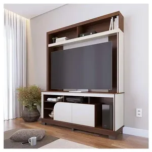 Estante Home Theater Ambiente Belaya Nogueira Real Off White Matte - Colibri