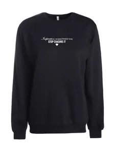 Moletom Com Silk Feminino PRETO GG