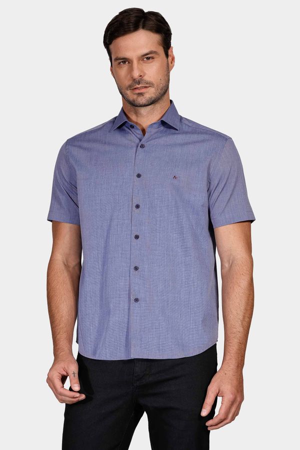 Camisa Regular Fio a Fio Azul Cobalto - XGG