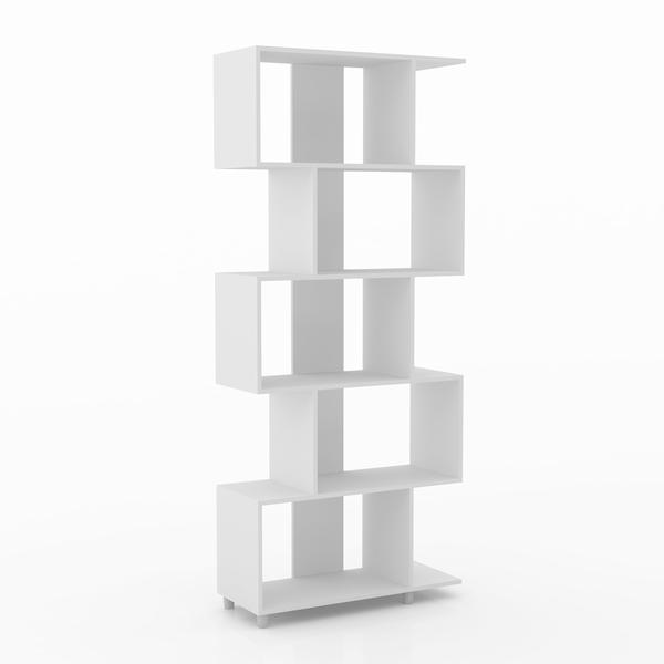 Estante Retrô Regular, 5 Nichos, MDP - Móvel Bento ESM209 Branco