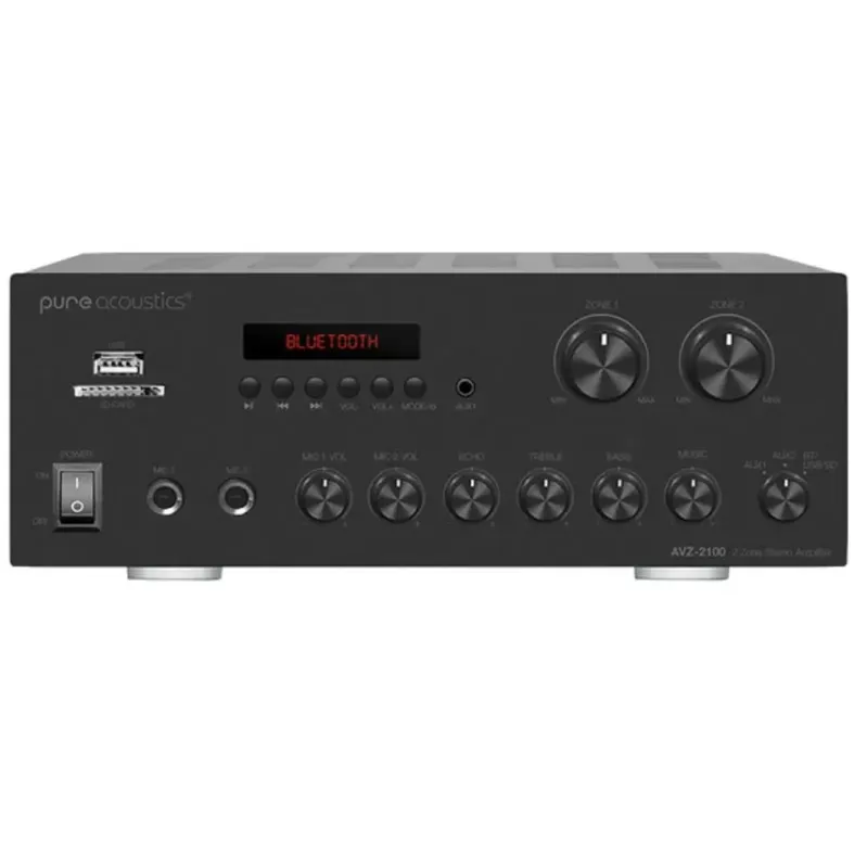 Amplificador Multiroom Pure Acoustics AVZ-2100 - 2 Zonas - Bluetooth - Rádio FM