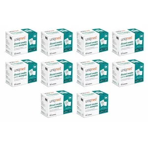Álcool Swabs para Assepsia Uniqmed Caixa c/ 100 Unidades 1000 Unidades