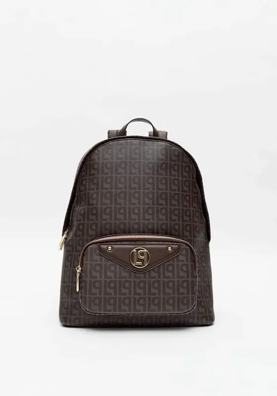 Mochila Monograma Com Enfeite Marrom U