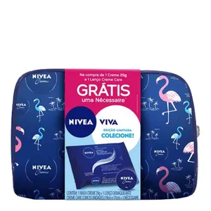 Kit Nivea Creme 29g + Lenço Demaquilante 25 Unidades + Nécessaire Exclusiva