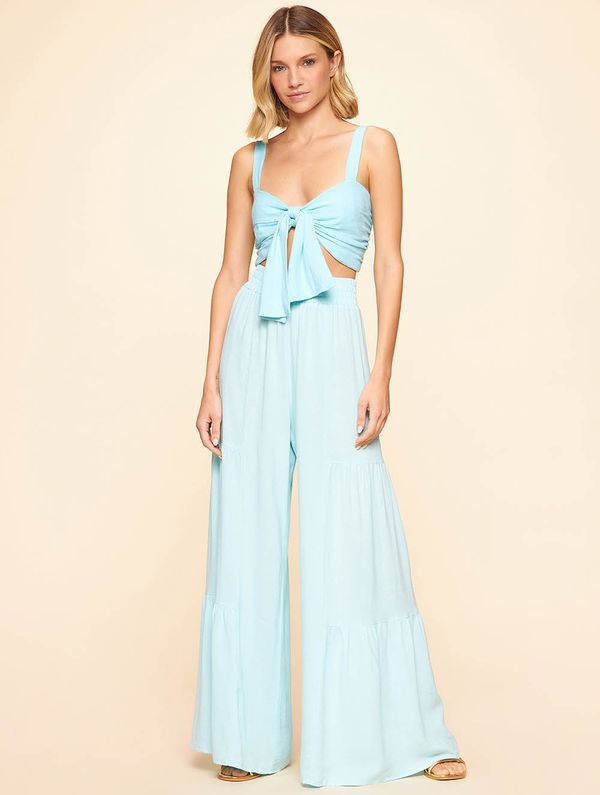 Top Liso Linho Sol AZUL PASTEL GG
