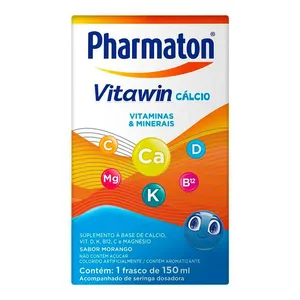 Pharmaton Vitawin Cálcio Sanofi Aventis Infantil Morango 150ml