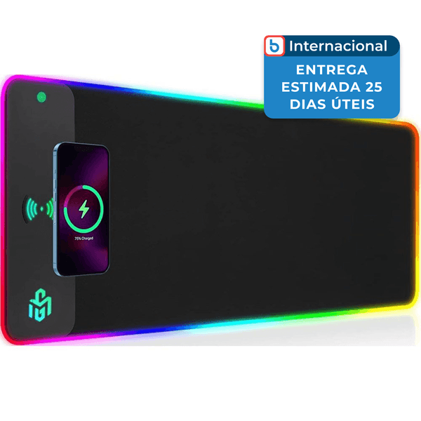 Mousepad GIM com Carregamento Sem Fio RGB 15W Preto A-MBI