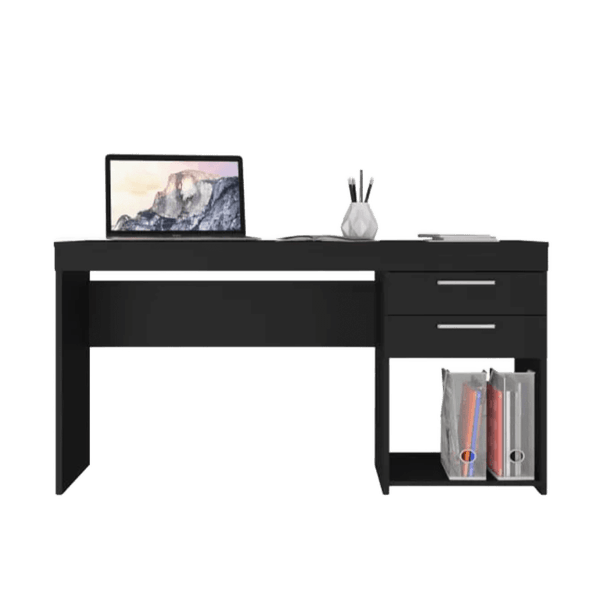Mesa para Escritório Office com 2 Gavetas Preta Tx - Notável