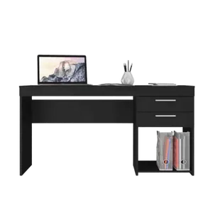 Mesa para Escritório Office com 2 Gavetas Preta Tx - Notável