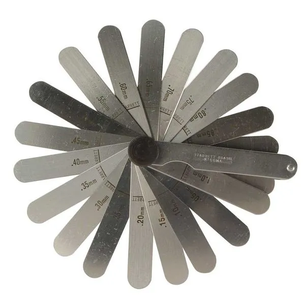 Calibre de folga 0,05 a 1mm Leque 20 Lâminas Retas 77mm 66MA - Starrett