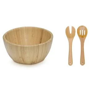 Saladeira de Bambu mod 19 cm pegadores separados - Ecologica
