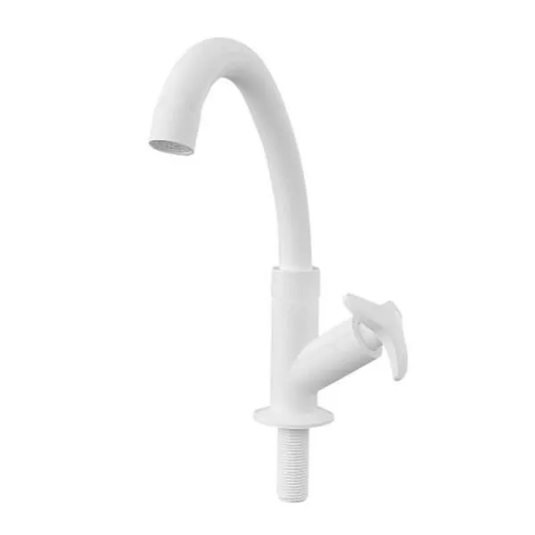 Torneira para Lavatório de Mesa Baixa Dalia com Bica Móvel em Plástico Abs Branco Socel Torneira para Lavatório de Mesa Baixa Dalia Bica Móvel em Plástico Abs Branco Socel