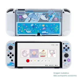 Capa Para Console Switch Geekshare Shark Party Azul A-MBI