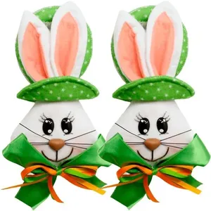 Kit 6 Pendente Páscoa Coelho Verde Para Porta Enfeite 23cm