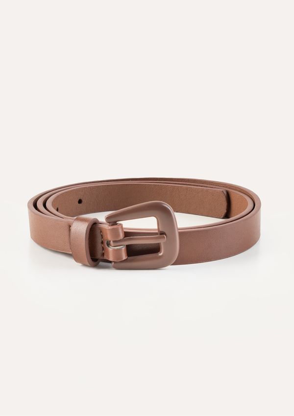 Cinto Feminino Fino Com Fivela De Metal - Marrom G