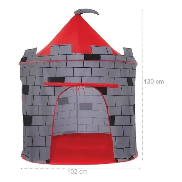Barraca Infantil Barraca Castelo Infantil Dobrável em Formato de Castelo com Sacola para Guardar Cinza OEM Barraca Infantil Barraca Castelo Infantil Dobrável com Sacola para Guardar Cinza OEM