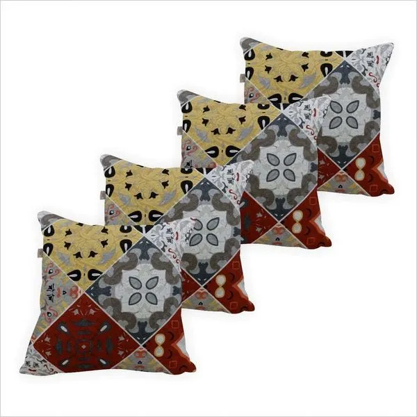 Capa De Almofada Jacquard Estampa Lajota Colorida