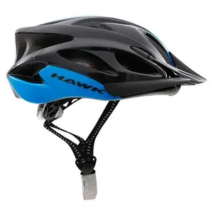 Capacete Para Ciclista Hawk Com Pisca Preto E Azul M (MP)