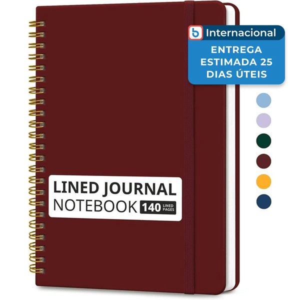 Caderno Taja Espiral 140 Páginas A5 Vinho A-MBI