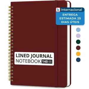 Caderno Taja Espiral 140 Páginas A5 Vinho A-MBI