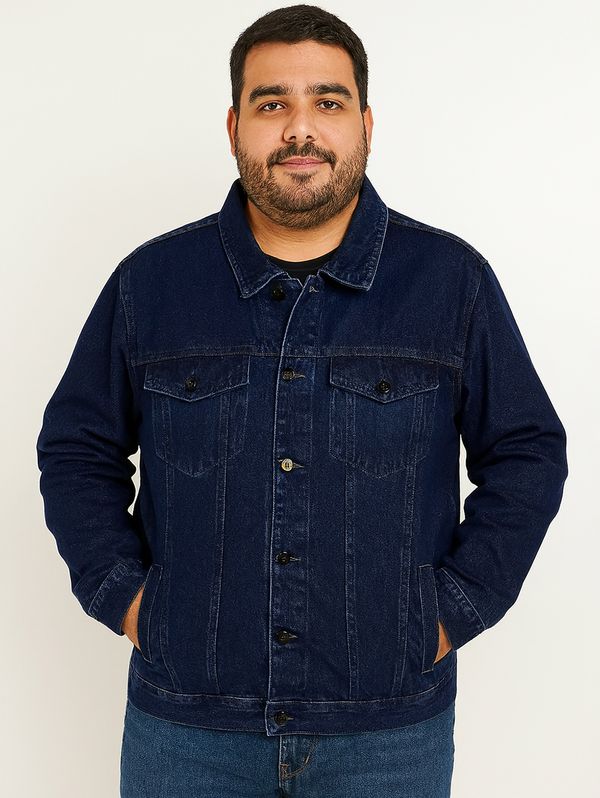 Jaqueta Jeans Plus Size Masculina AZUL XG