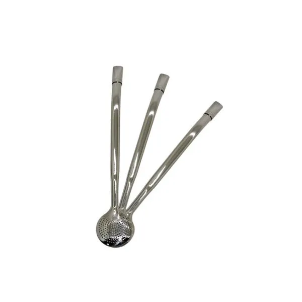 Bomba para Chimarrão Vilmat Inox Lisa com Bocal Rosca BOMBA CHIMARRAO VILMAT INOX LISA C/BOCAL