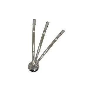 Bomba para Chimarrão Vilmat Inox Lisa com Bocal Rosca BOMBA CHIMARRAO VILMAT INOX LISA C/BOCAL