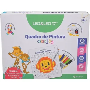 Quadro de Pintura Color Joy com 6 Canetinhas Apagáveis e Livreto de Gabaritos Leonora Quadro de Pintura Color Joy com Canetinhas Apagáveis Leonora