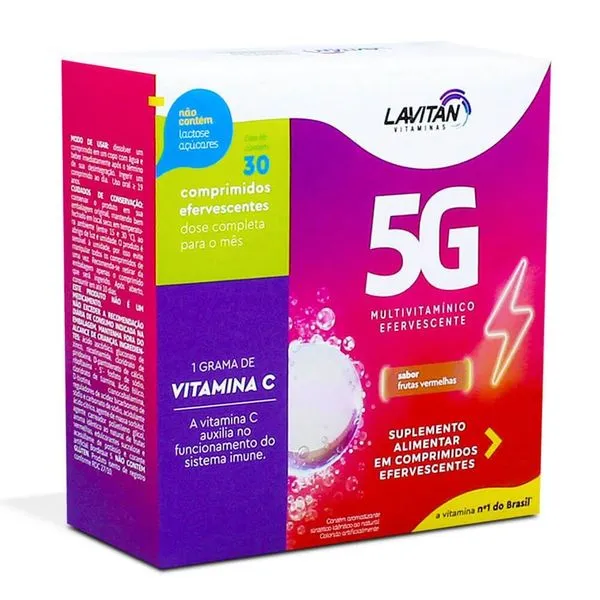 Suplemento Lavitan 5g Frutas Vermelhas 30 Comprimidos Efervescentes