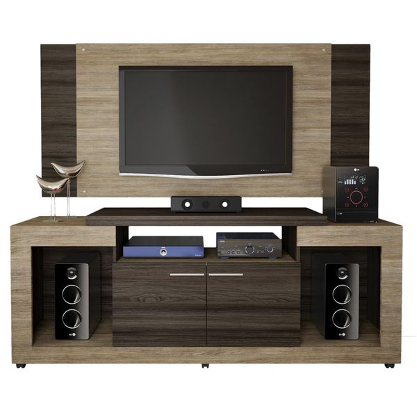 Rack com Painel em MDP, para TV de 55'', 2 Portas - Caemmun Oscar Montreal / Cappuccino