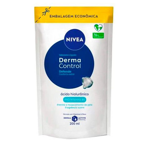 Sabonete Líquido Suave Nivea Derma Control Defende 200ml Refil
