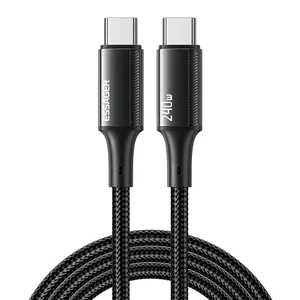 Cabo Essager USB-C para USB-C 1.0M Nylon 240W EXCTT3-JJ01-P Preto
