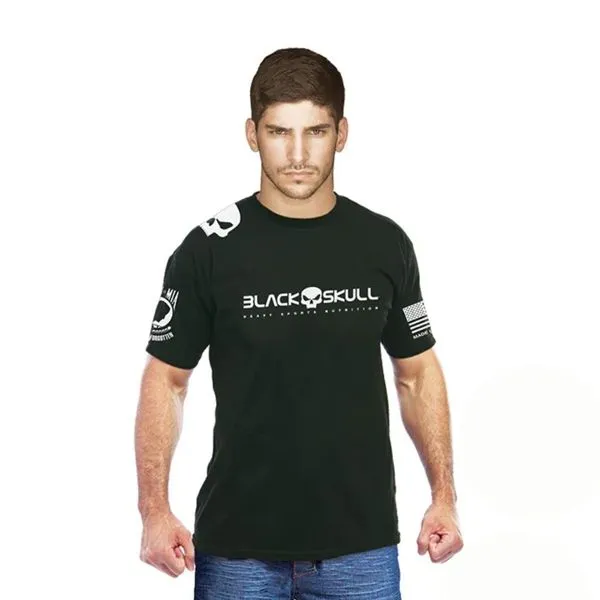 Camiseta Dry Fit Masculina Manga Curta Camiseta Black Skull Dry Fit – Tam M