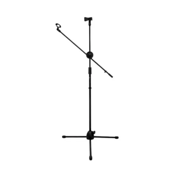 Suporte Boom Duplo para Microfone DSM-01 Altura Regulável e Haste Girafa Articulada Dolphin Suporte Boom Duplo para Microfone DSM-01 com Altura Ajustável e Base Tripé Dolphin