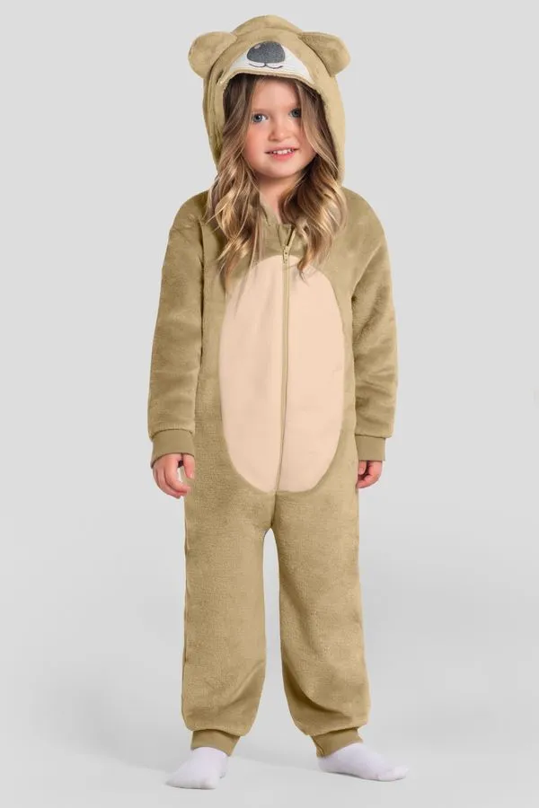 Pijama macacão unissex infantil peluciado Brandili -1