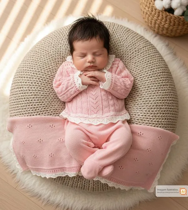 Saída Maternidade Tranças - 111153AB Rosa - P