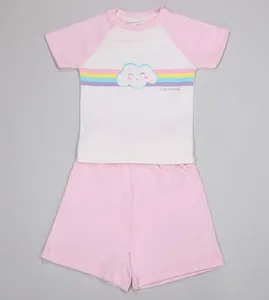 Conjunto Pijama Cute Rainbow Rosa - 2668 De 1 a 6 anos Rosa - 3