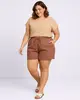 Short Plus Size Feminino Curto com Cordão Bege G1