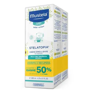 Kit Creme Emoliente Mustela Stelatopia 200ml 2 Unidades