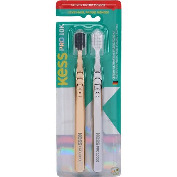 Kit Escova de Dente Kess Pro 10K Metallic Extra Macias